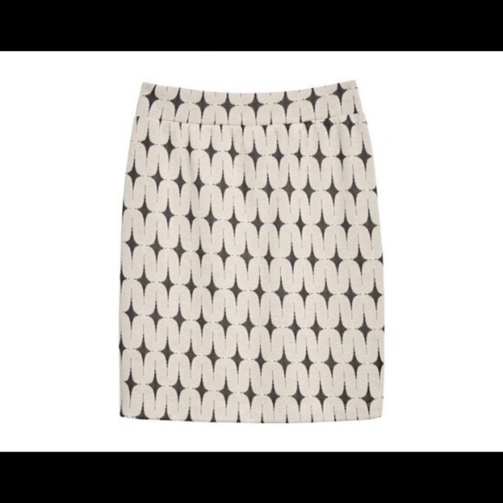 Renee C. Leena Cream and Charcoal Pencil Skirt